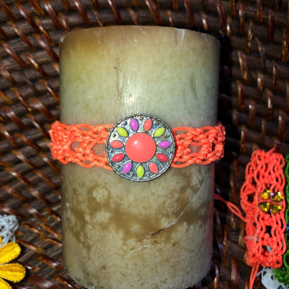 Candle decor lace wreath adjustable crystal NEW